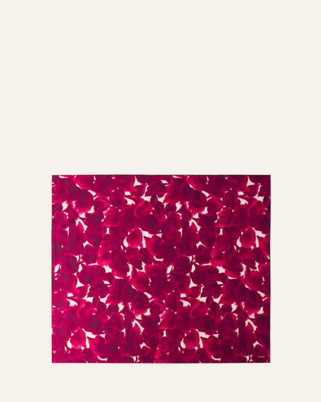 Floral-Print Silk Scarf